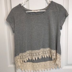 Grey crochet t-shirt